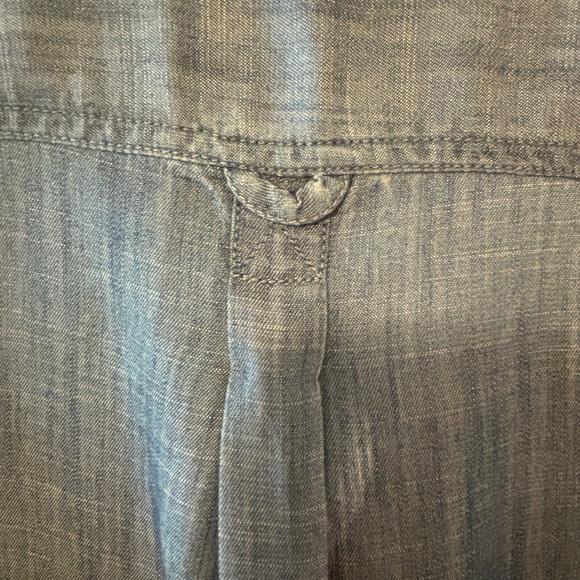 Talbots Button Detail Tencel Chambray Popover Tunic Top - Picture 8 of 13